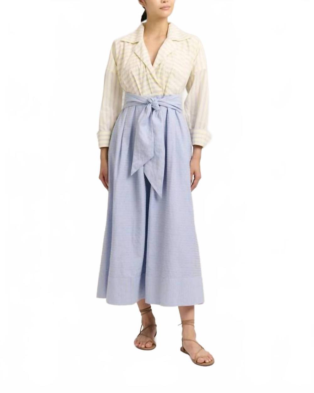 NEW CARTOLINA NANTUCKET johanna maxi dress in banana stripe